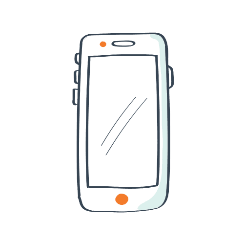 Mobile Phone illustration, online results for Your Health Lab