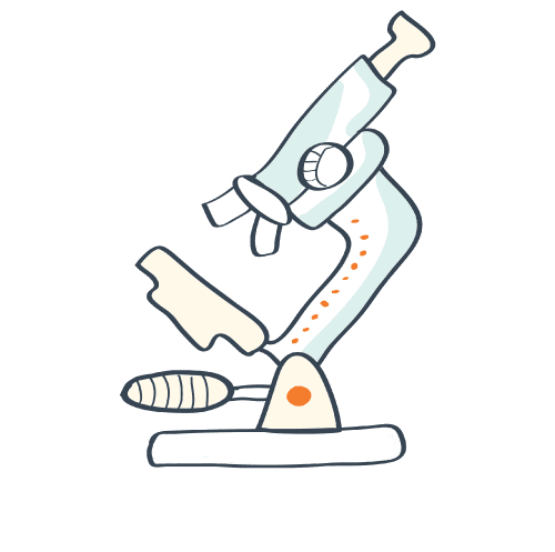 Microscope for medical tests illustration