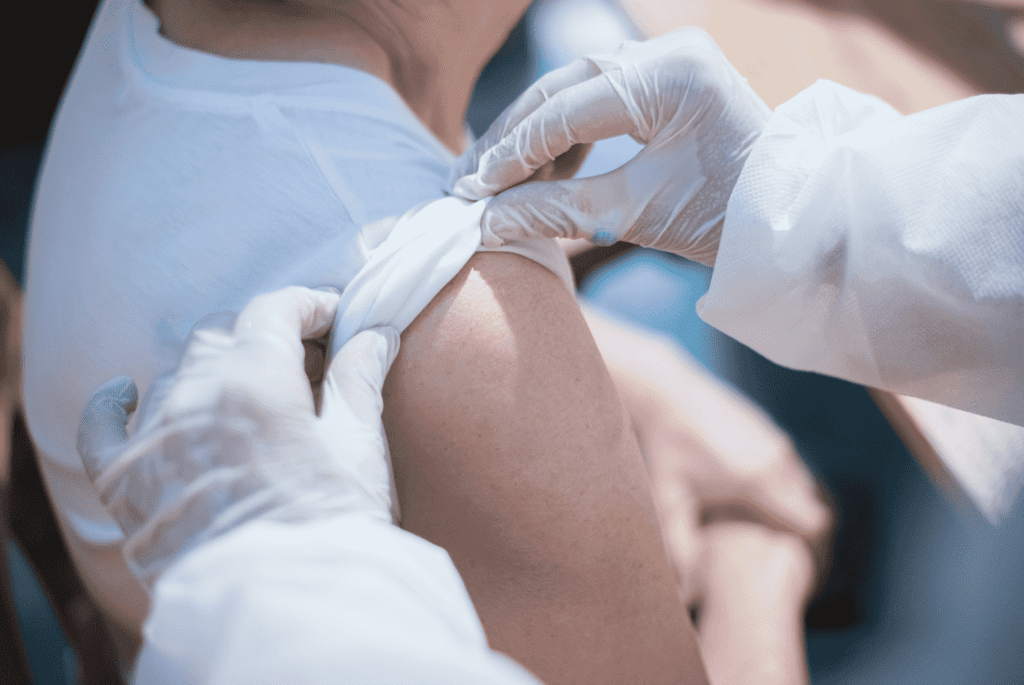 Rolling Up Sleeve For Vaccine